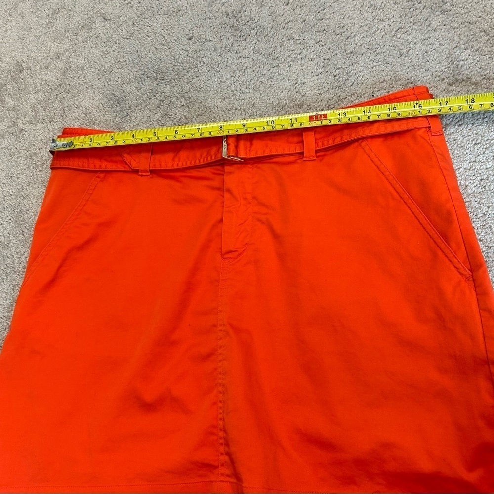 Ralph Lauren golf bright orange belted mini skirt skort Sz 10 - Picture 10 of 13